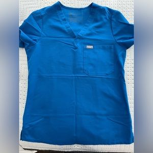 Figs royal blue scrub top
